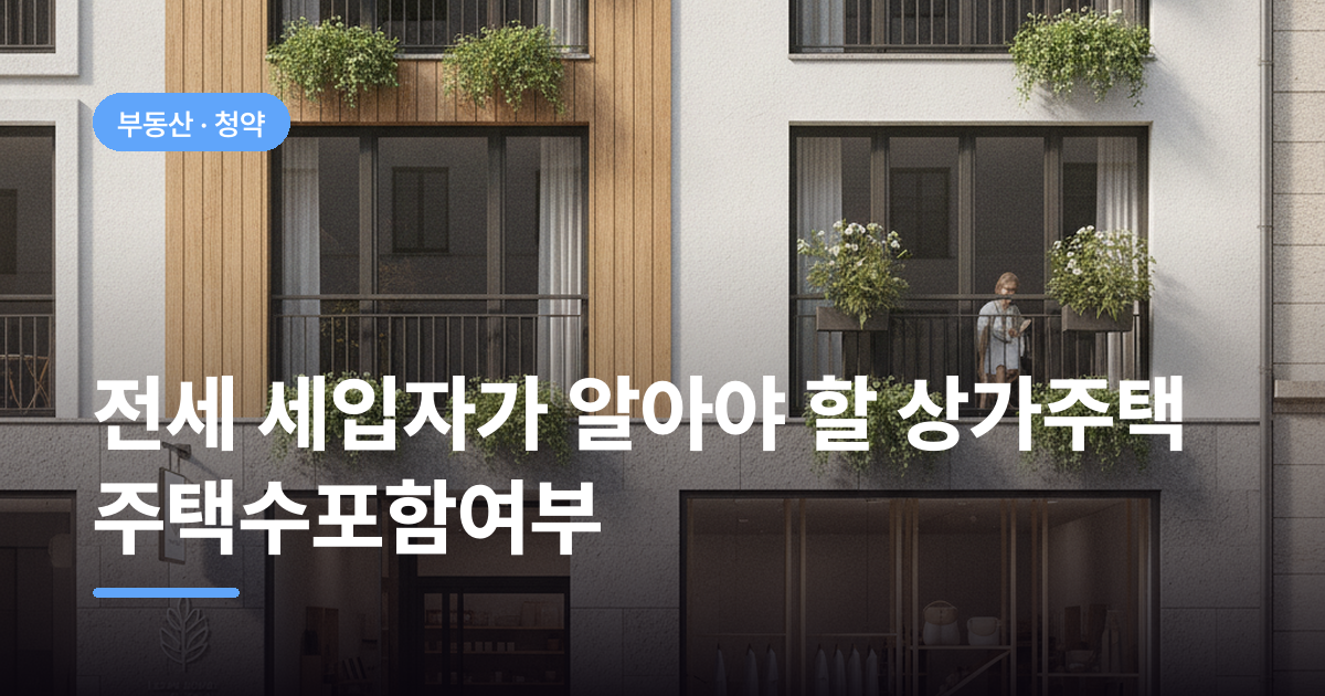 전세 세입자가 알아야 할 상가주택 주택수포함여부