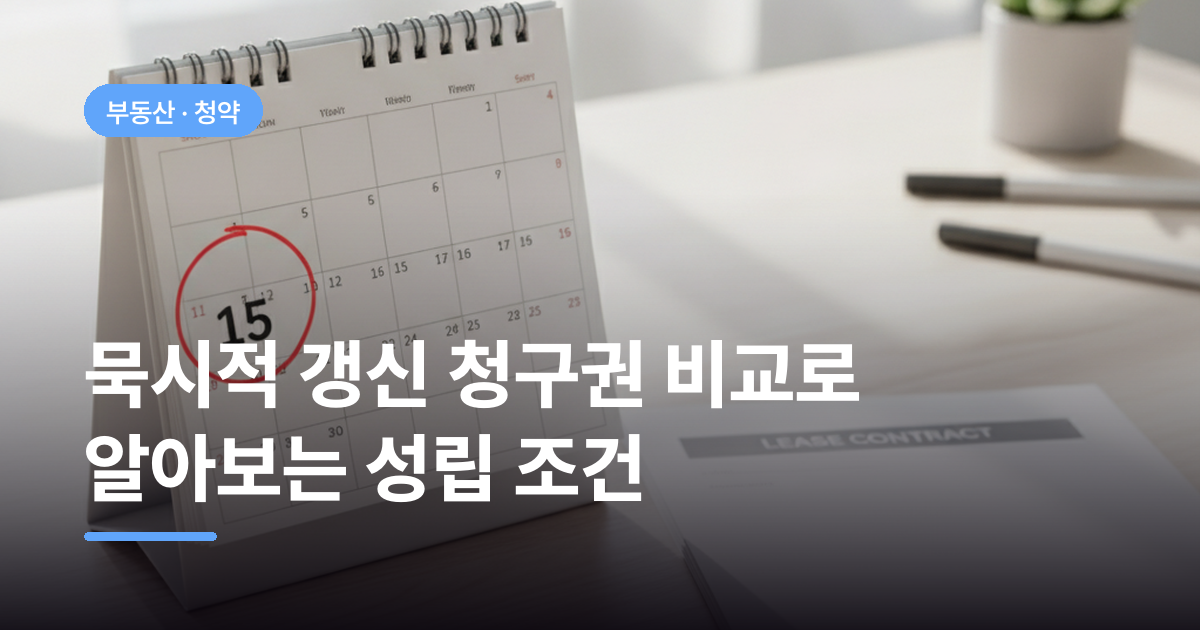 묵시적 갱신 청구권 비교로 알아보는 성립 조건