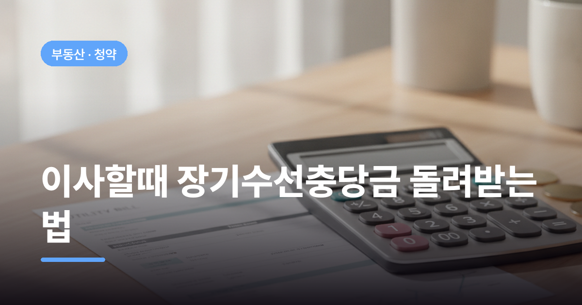 이사할때 장기수선충당금 돌려받는 법