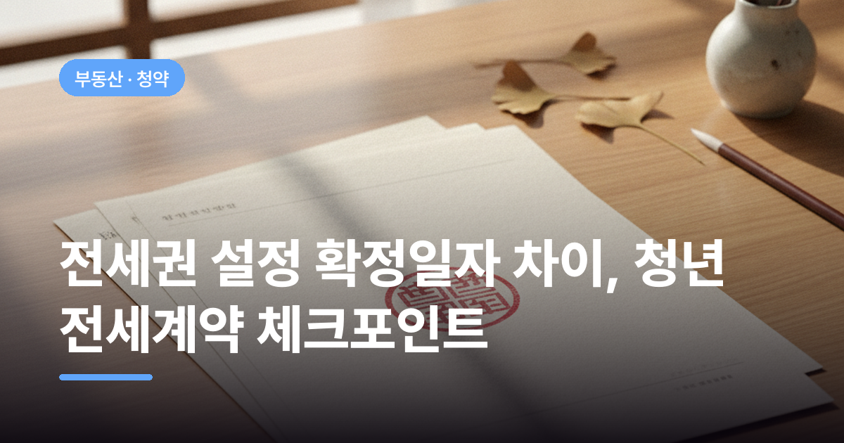 전세권 설정 확정일자 차이, 청년 전세계약 체크포인트