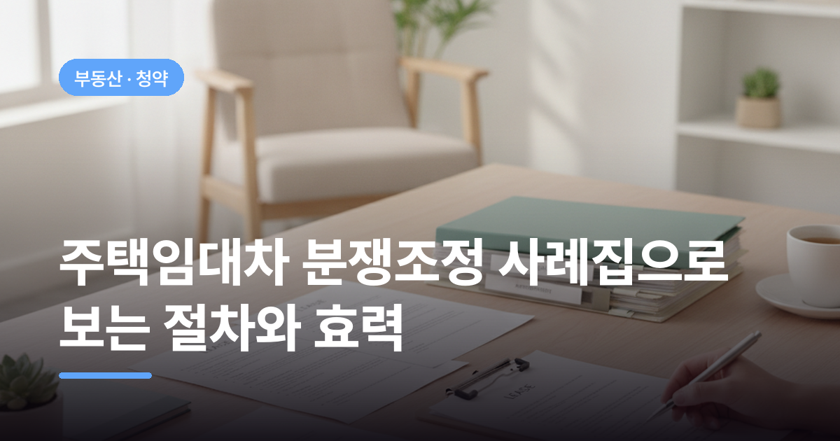 주택임대차 분쟁조정 사례집으로 보는 절차와 효력
