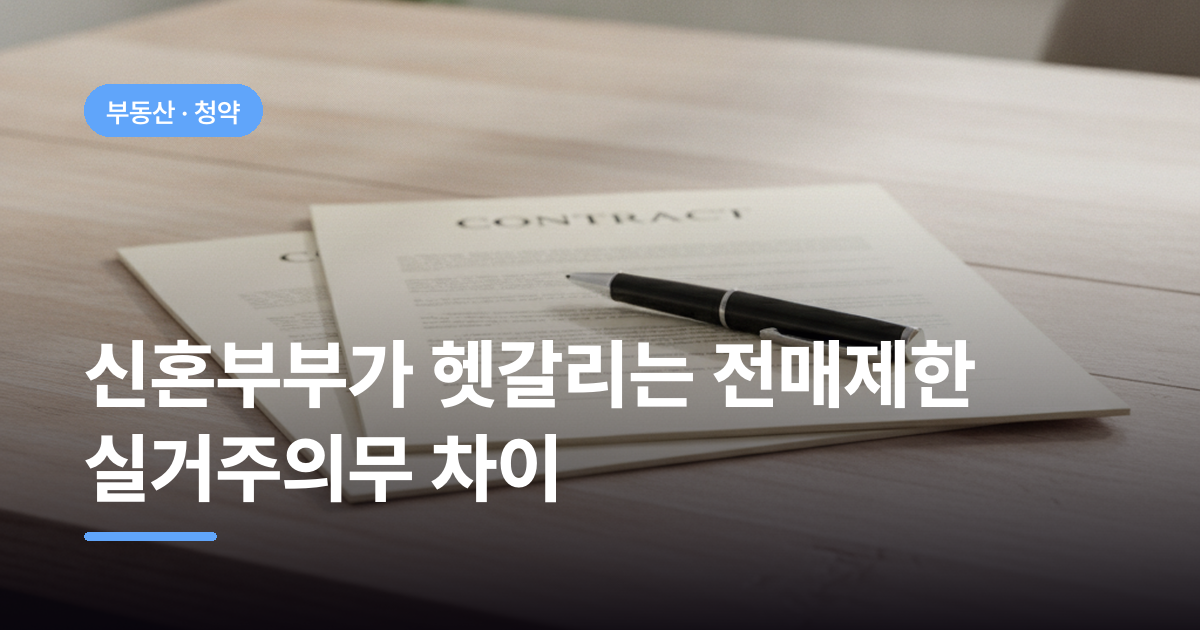신혼부부가 헷갈리는 전매제한 실거주의무 차이