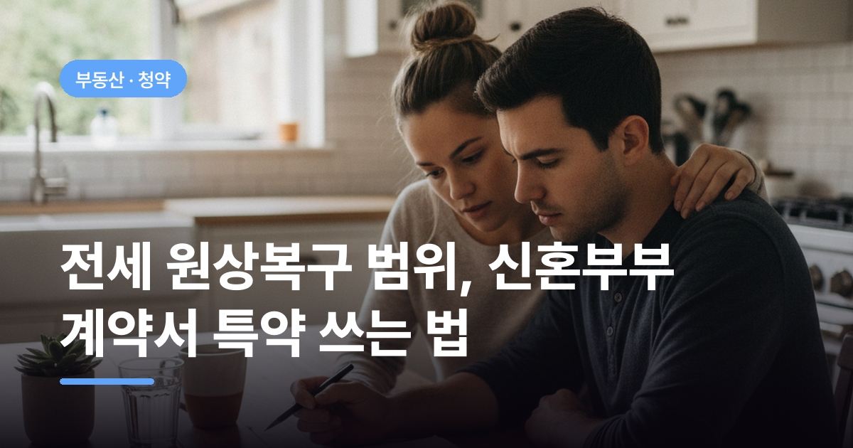 전세 원상복구 범위, 신혼부부 계약서 특약 쓰는 법