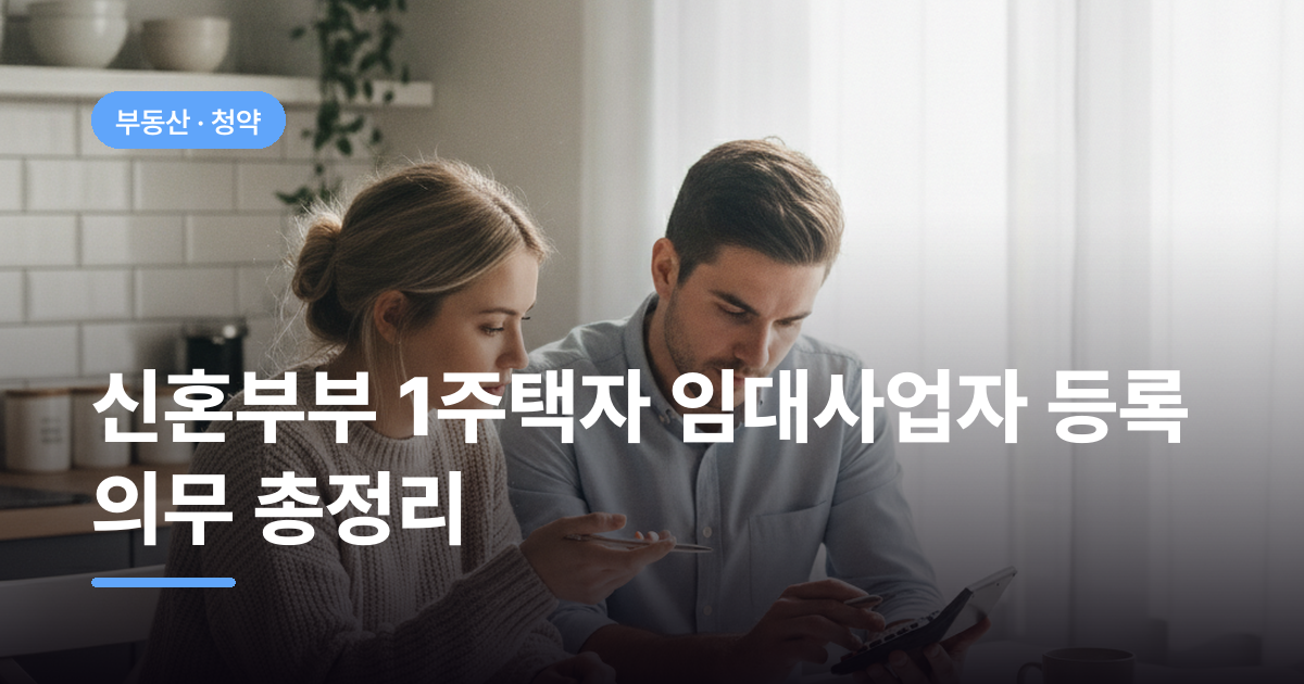 신혼부부 1주택자 임대사업자 등록 의무 총정리