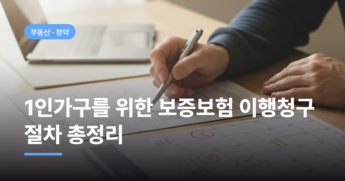1인가구를 위한 보증보험 이행청구 절차 총정리