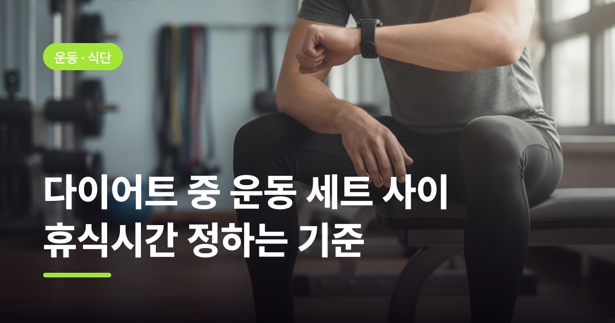 다이어트 중 운동 세트 사이 휴식시간 정하는 기준