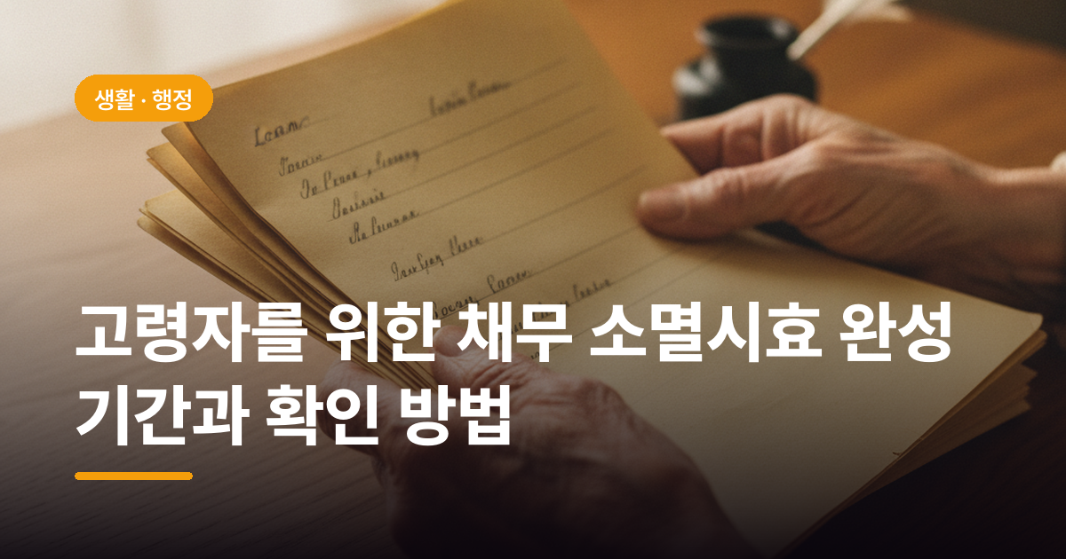 고령자를 위한 채무 소멸시효 완성 기간과 확인 방법
