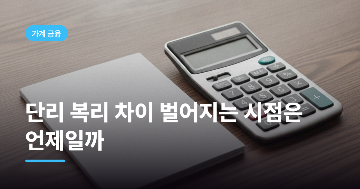 단리 복리 차이 벌어지는 시점은 언제일까