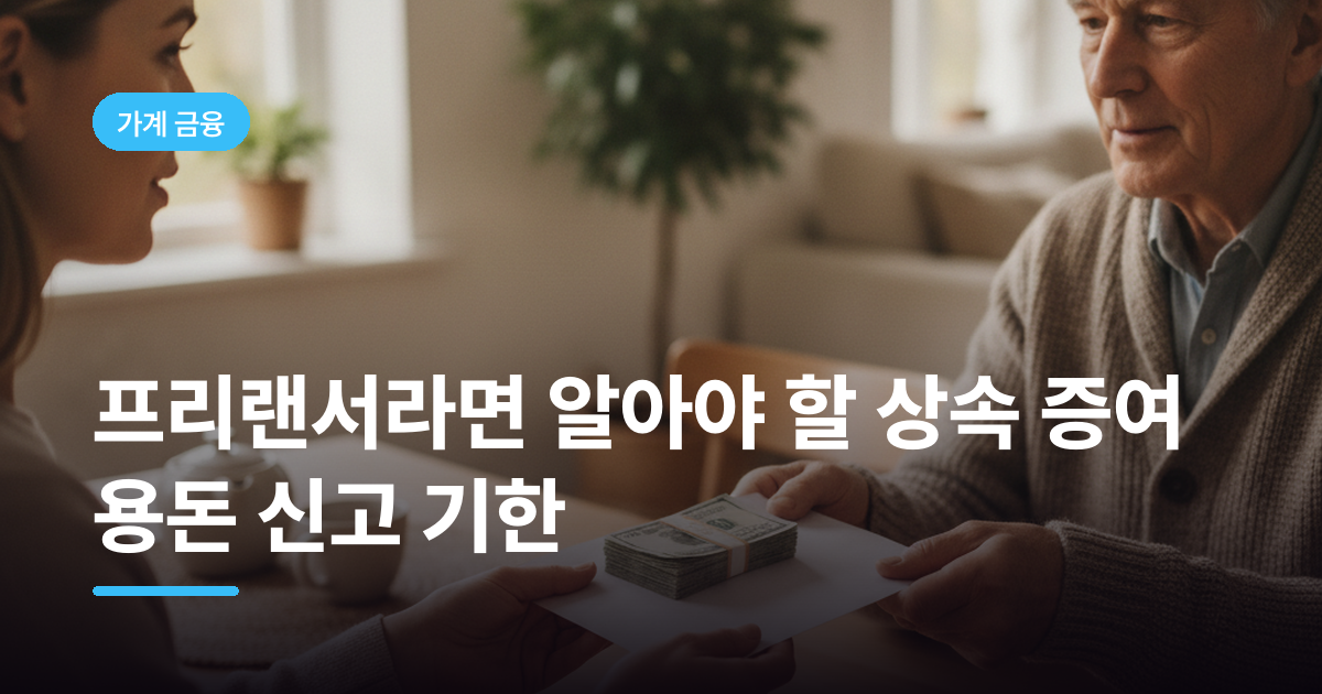 프리랜서라면 알아야 할 상속 증여 용돈 신고 기한