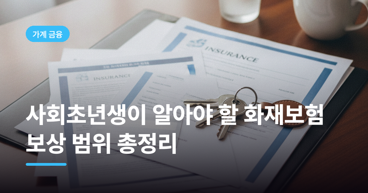 사회초년생이 알아야 할 화재보험 보상 범위 총정리