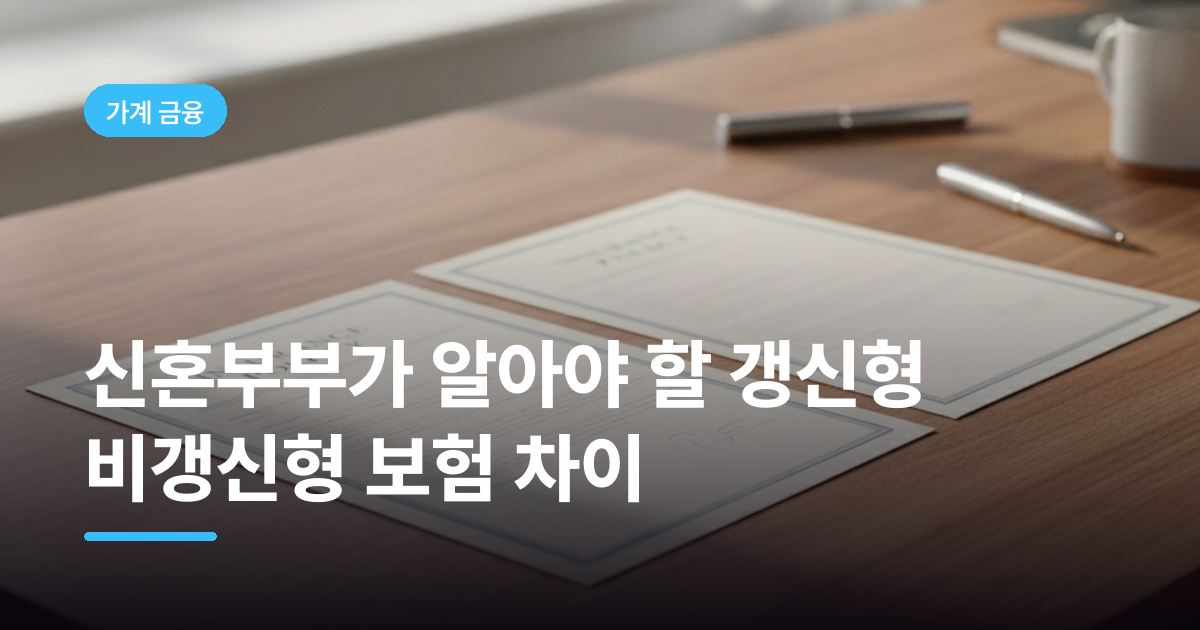 신혼부부가 알아야 할 갱신형 비갱신형 보험 차이
