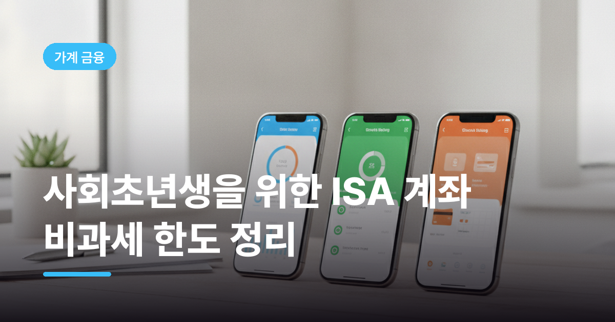사회초년생을 위한 ISA 계좌 비과세 한도 정리