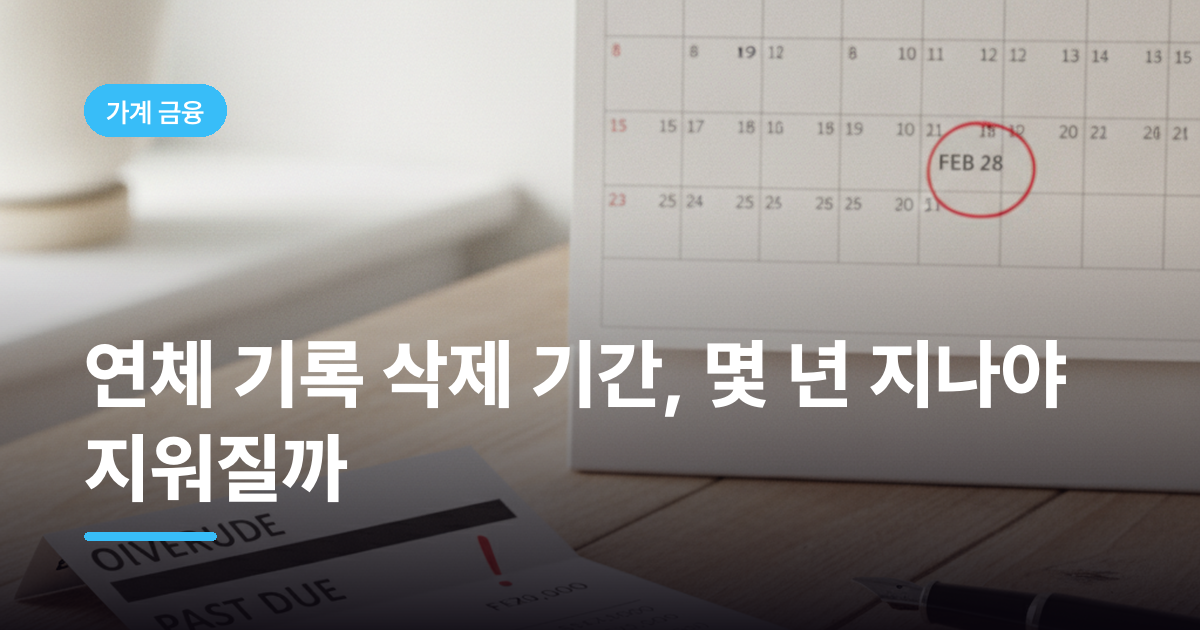 연체 기록 삭제 기간, 몇 년 지나야 지워질까