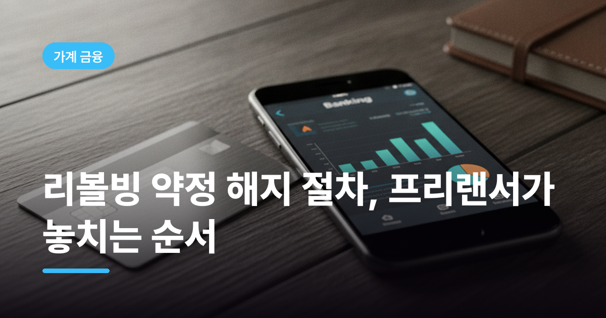 리볼빙 약정 해지 절차, 프리랜서가 놓치는 순서
