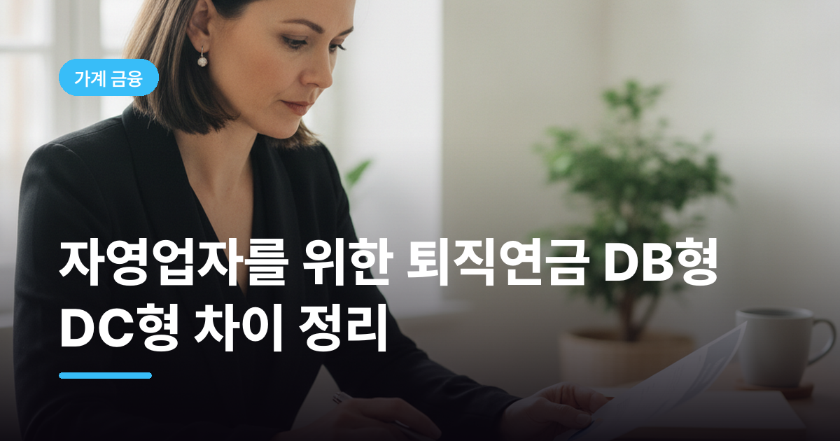 자영업자를 위한 퇴직연금 DB형 DC형 차이 정리