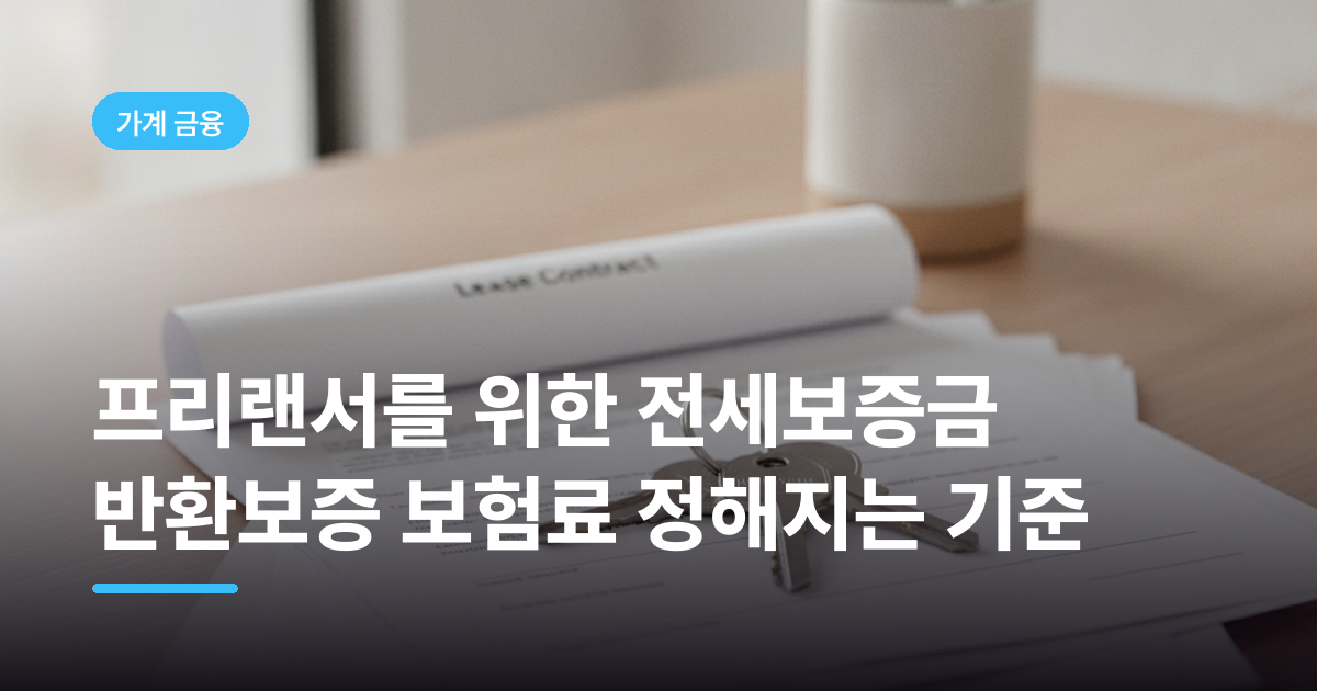 프리랜서를 위한 전세보증금 반환보증 보험료 정해지는 기준