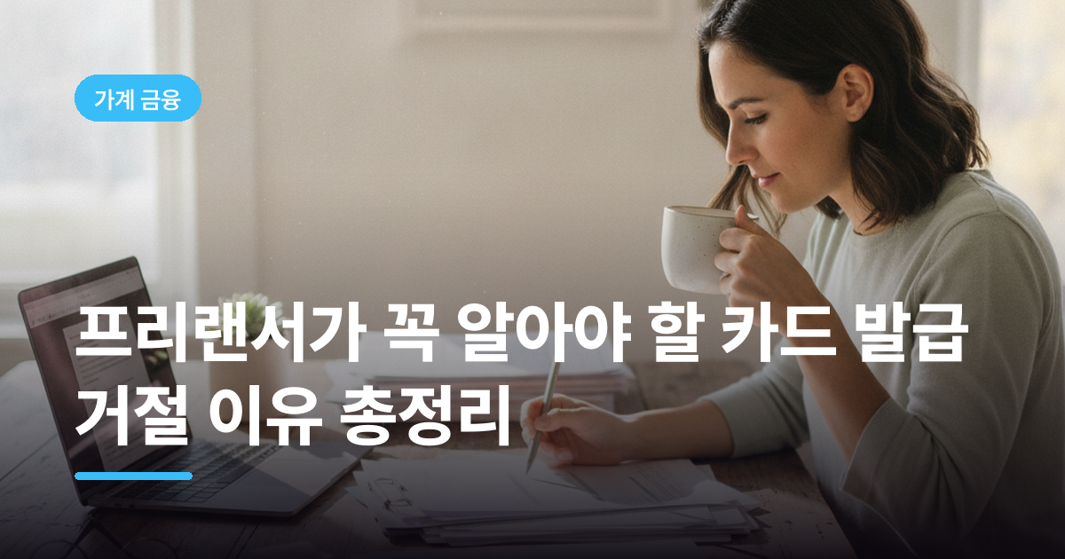 프리랜서가 꼭 알아야 할 카드 발급 거절 이유 총정리