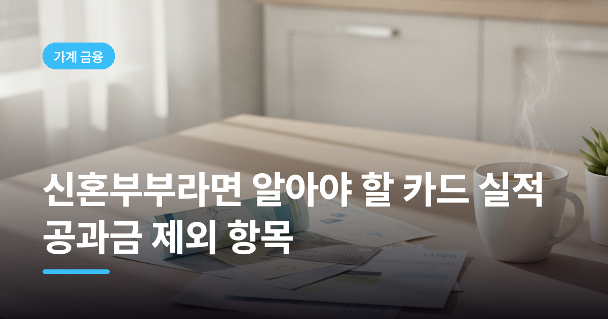 신혼부부라면 알아야 할 카드 실적 공과금 제외 항목