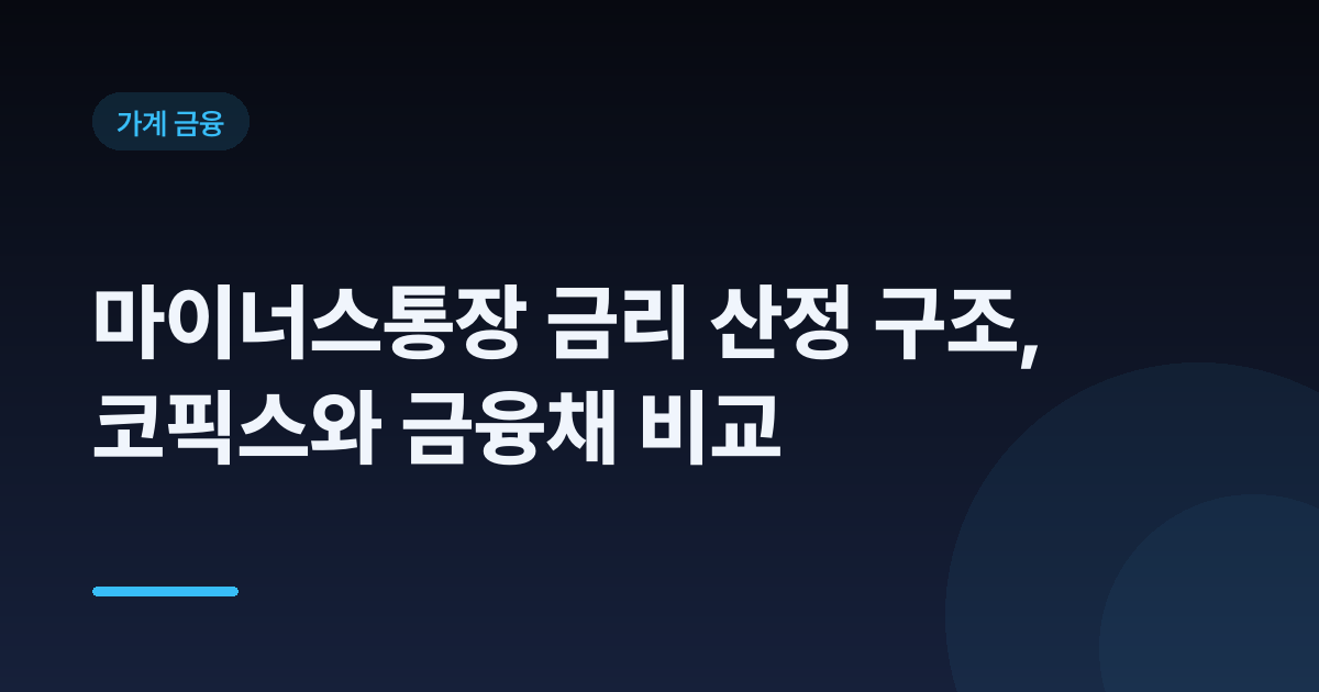 마이너스통장 금리 산정 구조, 코픽스와 금융채 비교