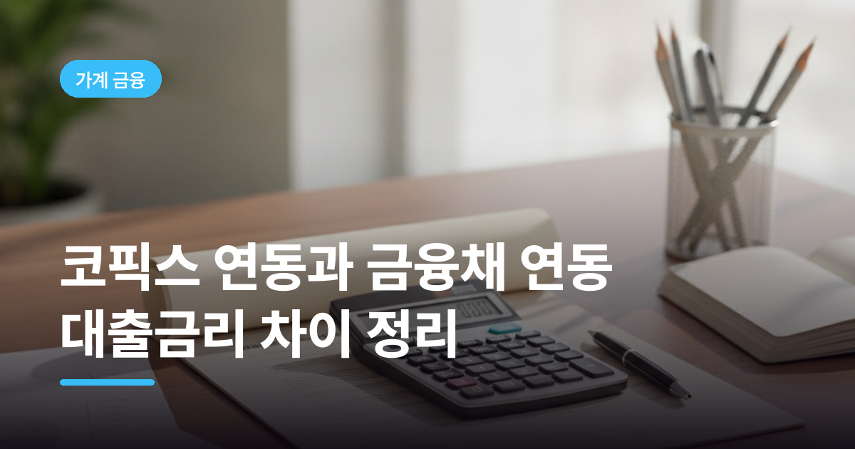 코픽스 연동과 금융채 연동 대출금리 차이 정리