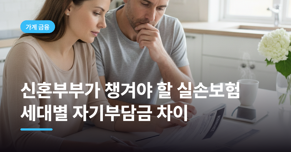 신혼부부가 챙겨야 할 실손보험 세대별 자기부담금 차이
