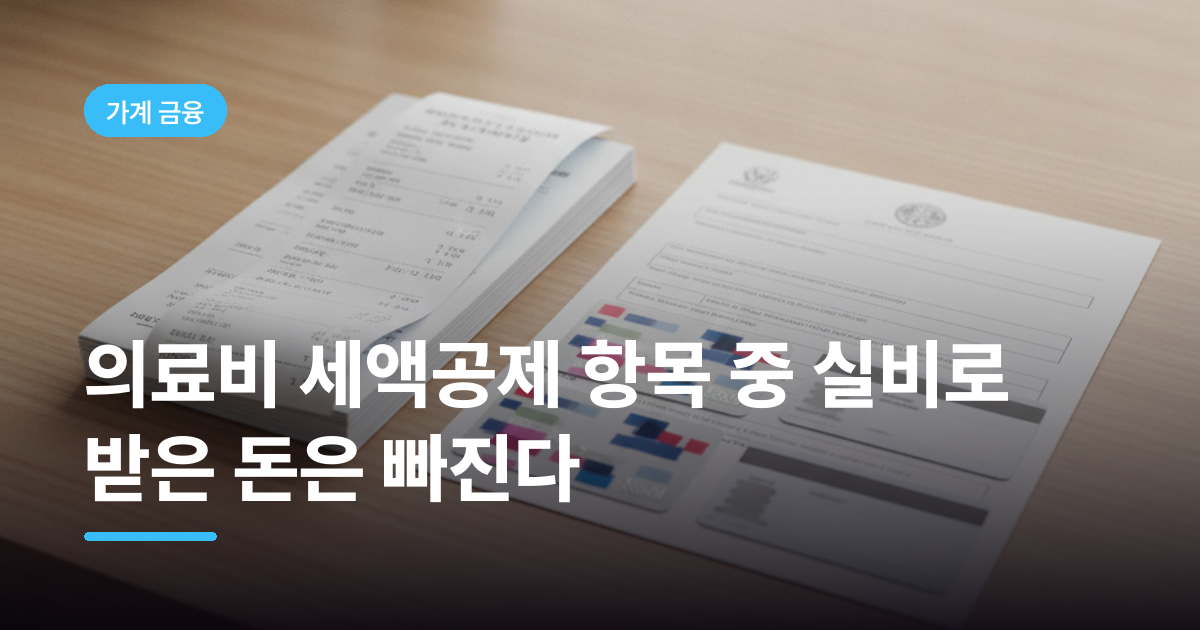 의료비 세액공제 항목 중 실비로 받은 돈은 빠진다