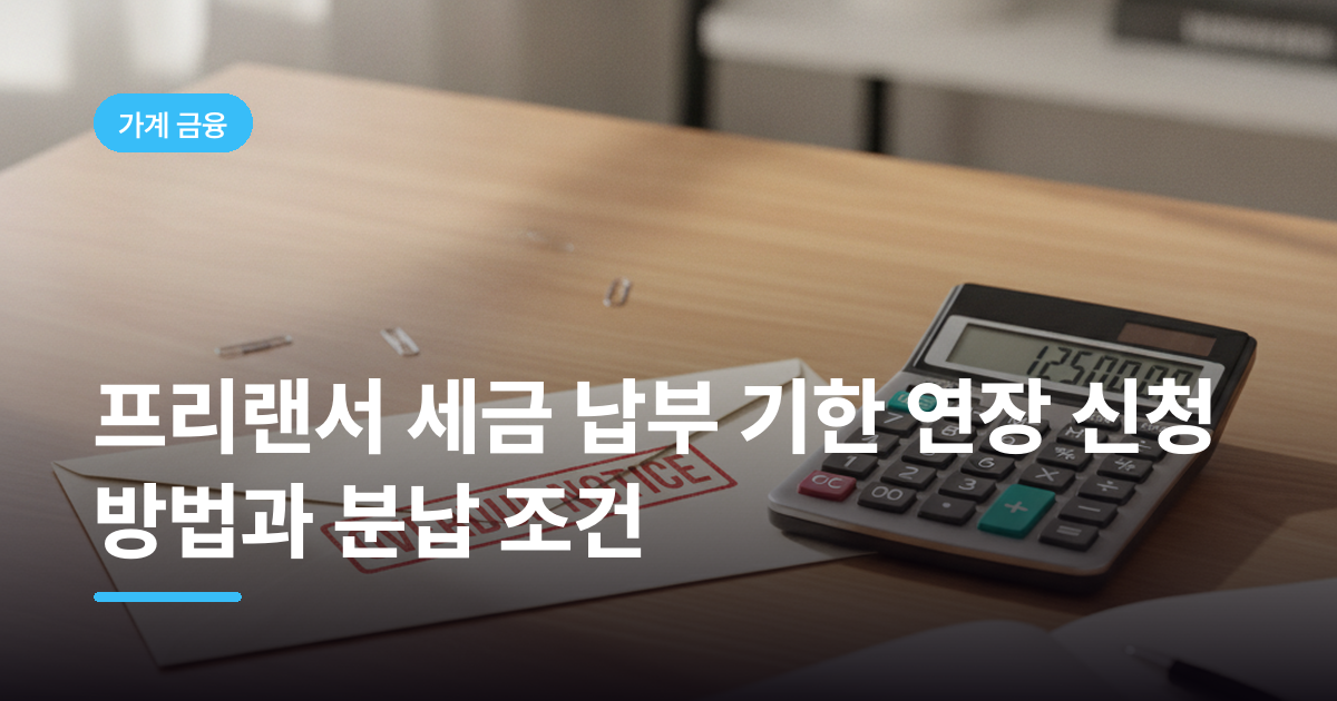 프리랜서 세금 납부 기한 연장 신청 방법과 분납 조건