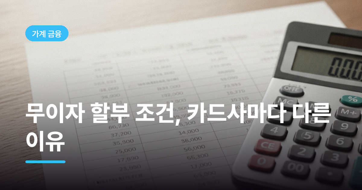 무이자 할부 조건, 카드사마다 다른 이유